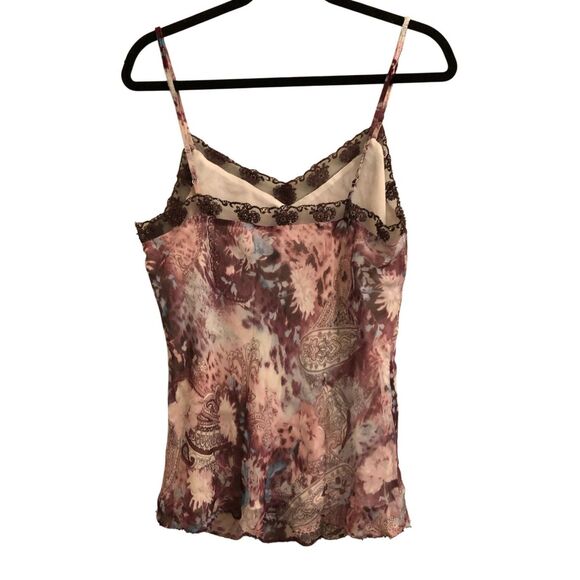 Y2K INC 100%Silk beaded & sequined tank top 14 / L Fairy whimsigoth romantic - Picture 2 of 12